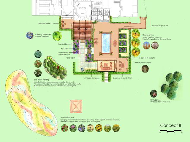 Private residence landscape plan - Concept B.